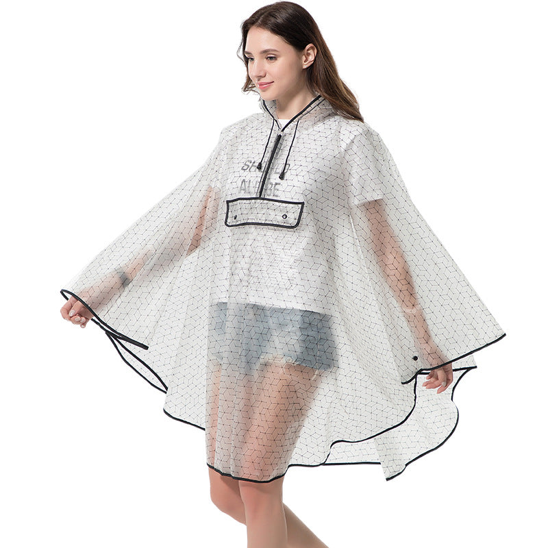 Adult eva transparent rain poncho