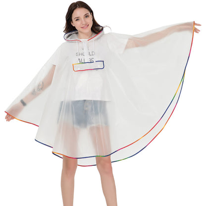 Adult eva transparent rain poncho