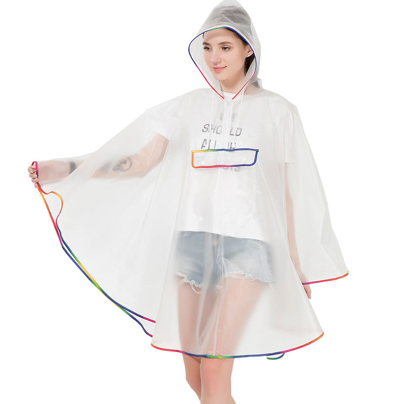 Adult eva transparent rain poncho