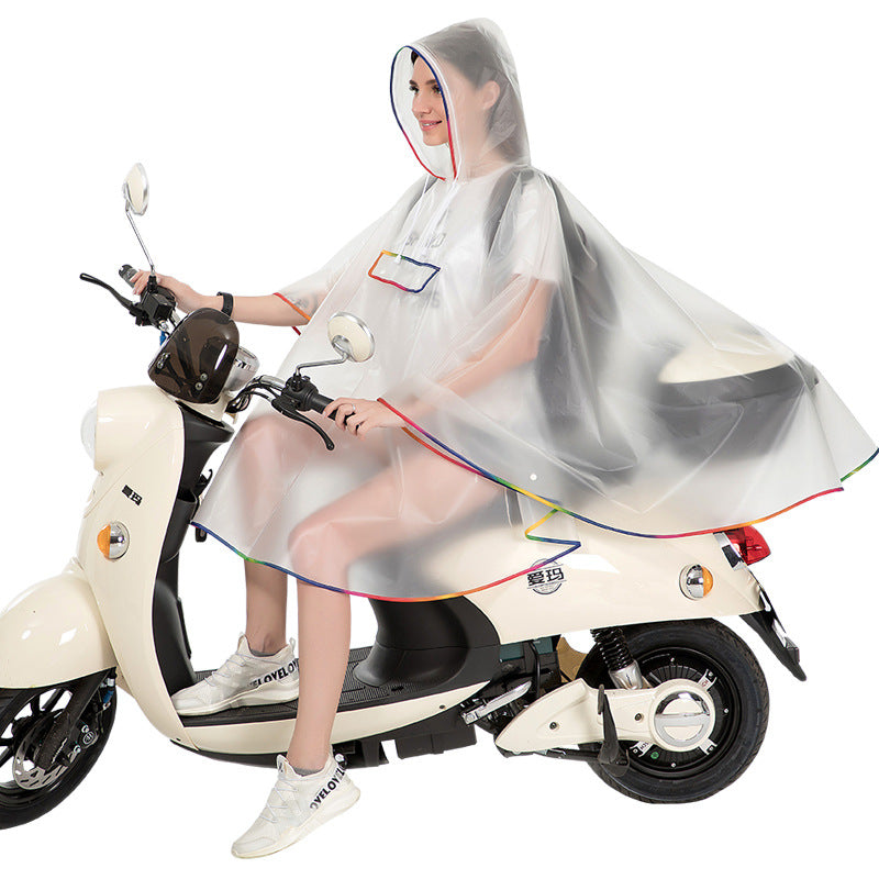 Adult eva transparent rain poncho