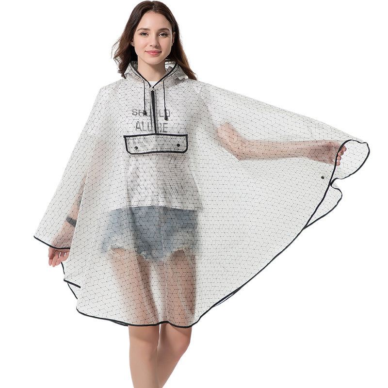 Adult eva transparent rain poncho