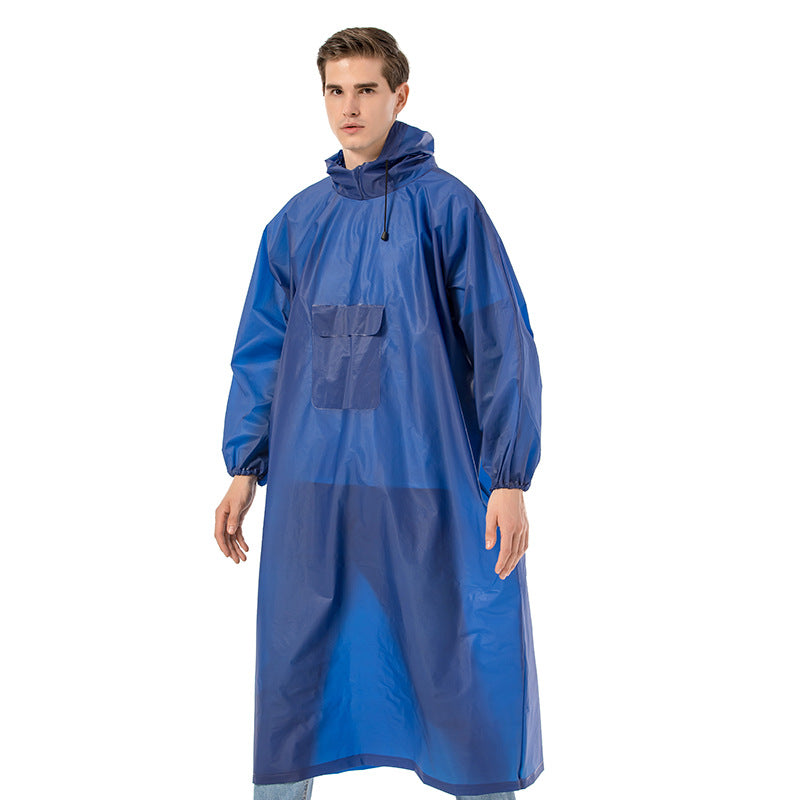 EVA button and non-button rain coat