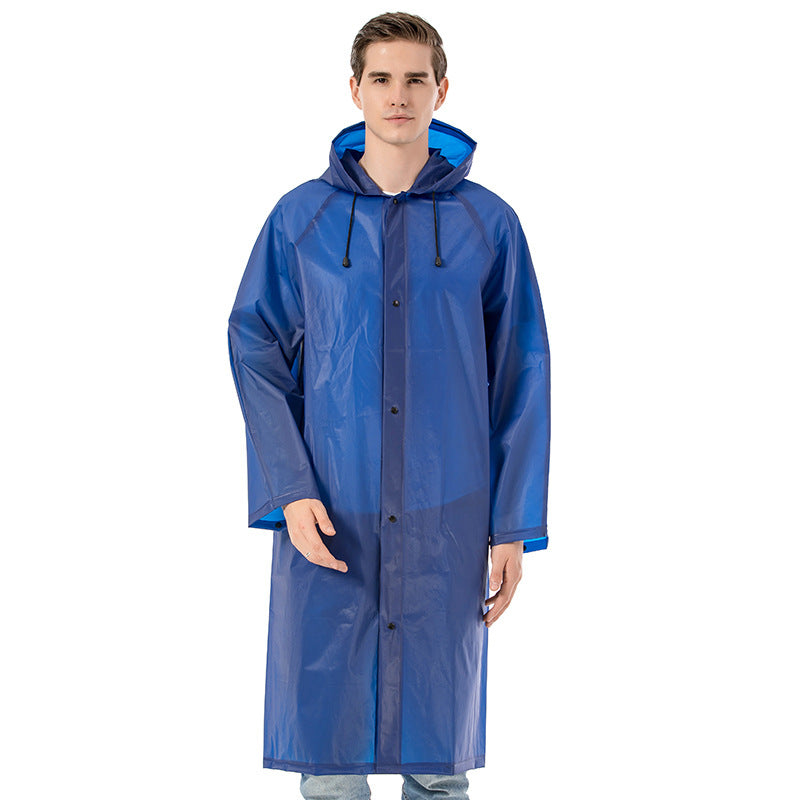 EVA button and non-button rain coat