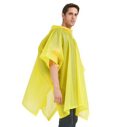 Women's hiking button rain poncho