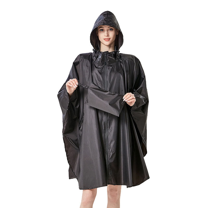 Adult polyester cape waterproof zipper rain poncho