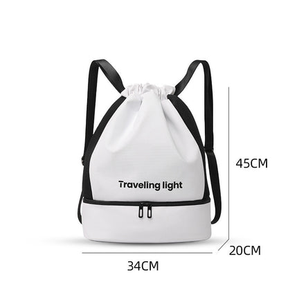 Drawstring closure swimming backpack