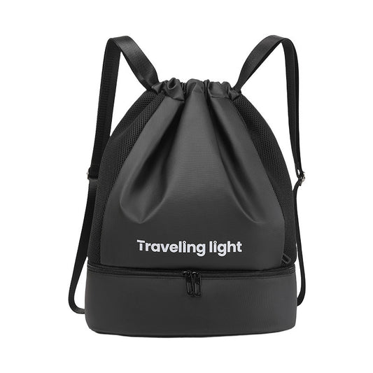 Drawstring closure swimming backpack