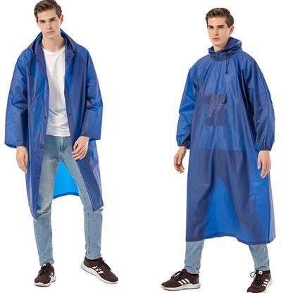 EVA button and non-button rain coat