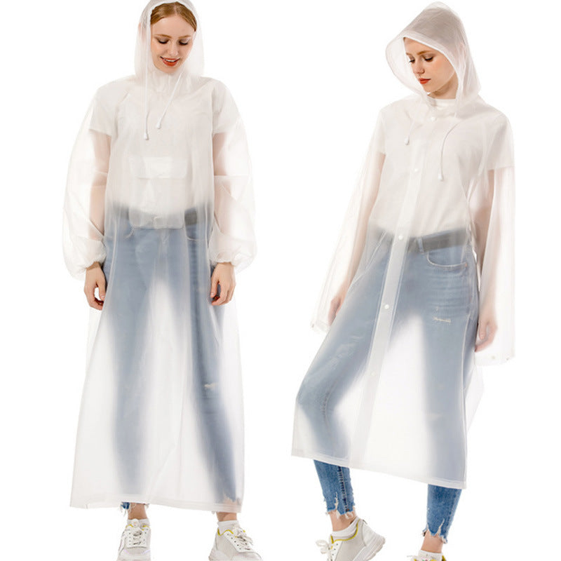 EVA button and non-button rain coat