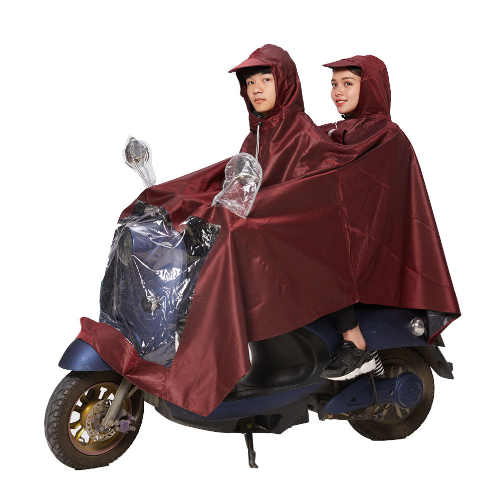 Double transparent reflective cover rain poncho