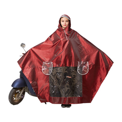 Double back reflective stripes figured cloth rain poncho