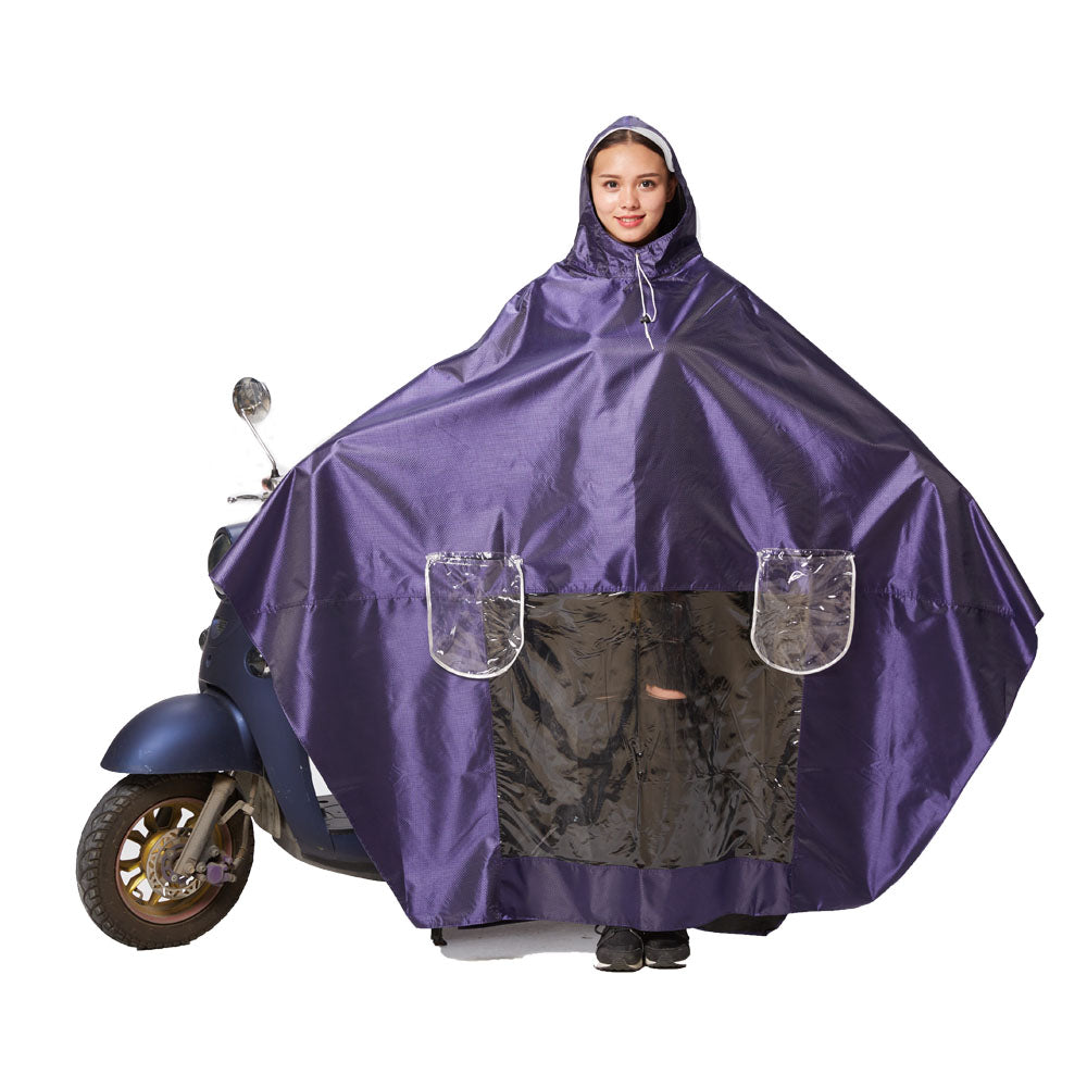 Double back reflective stripes figured cloth rain poncho