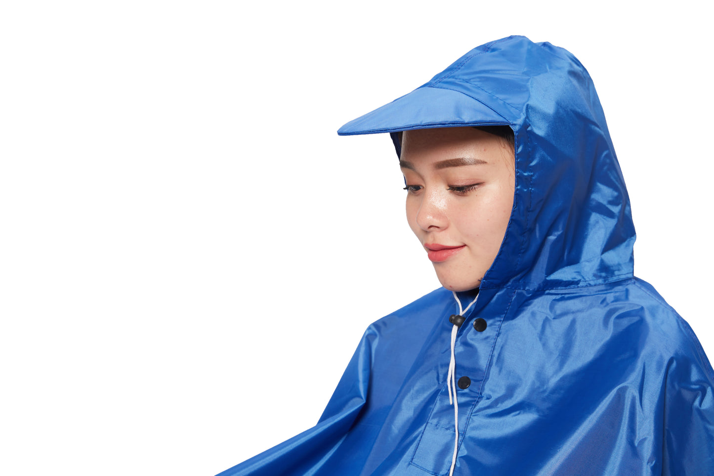 Single adjustable hood brim 420D Oxford rain poncho