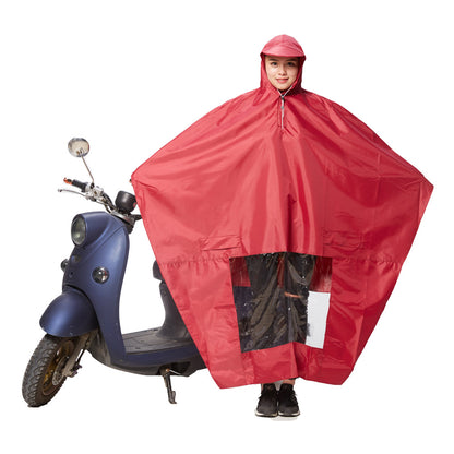 Single adjustable hood brim 420D Oxford rain poncho