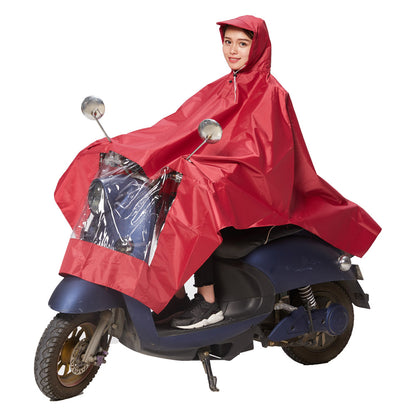 Single adjustable hood brim 420D Oxford rain poncho