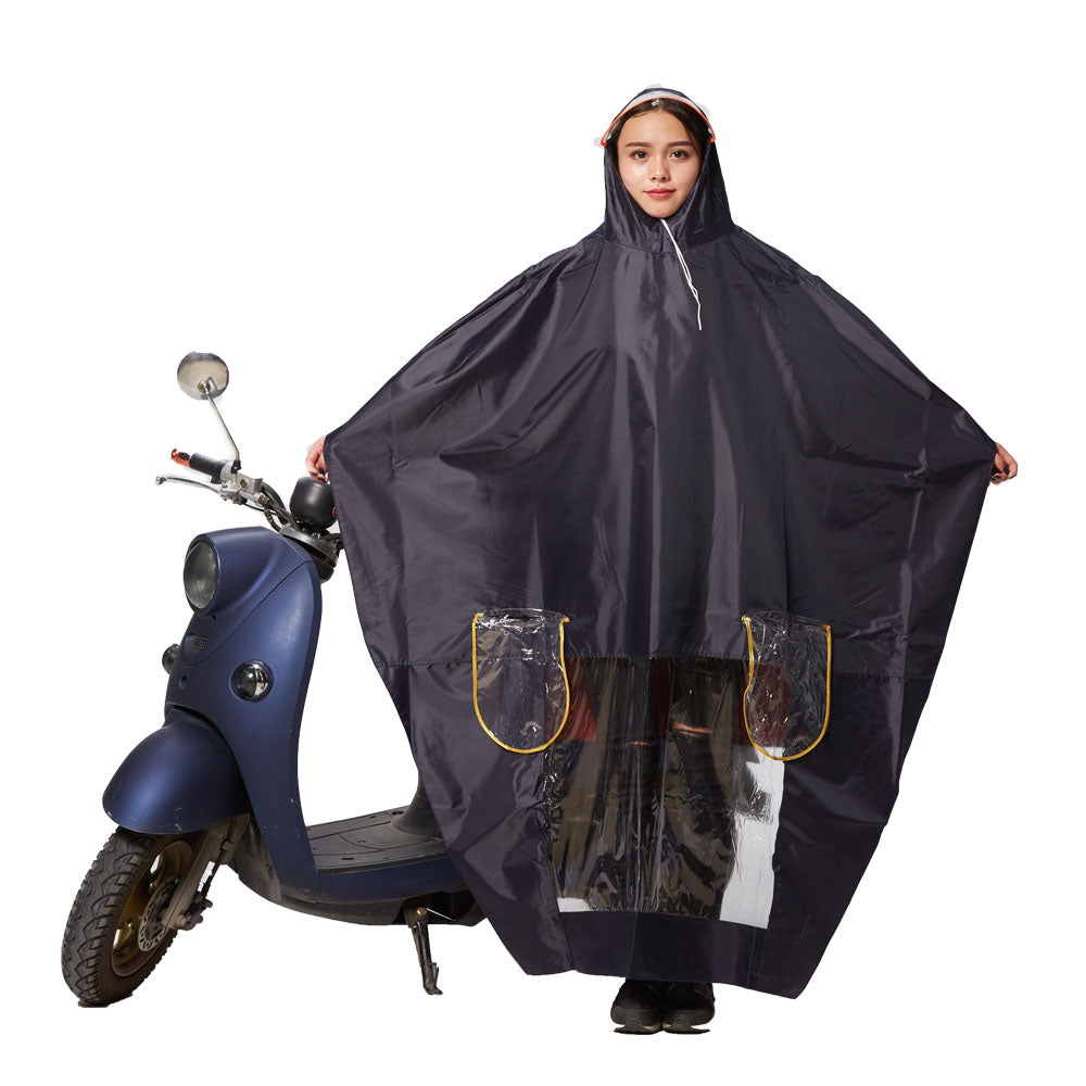 Single Oxford transparent large brim rain poncho