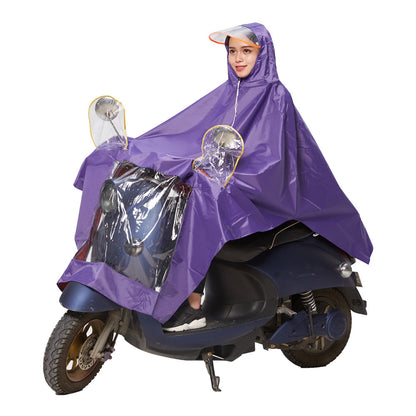 Single Oxford transparent large brim rain poncho