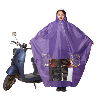 Single Oxford transparent large brim rain poncho