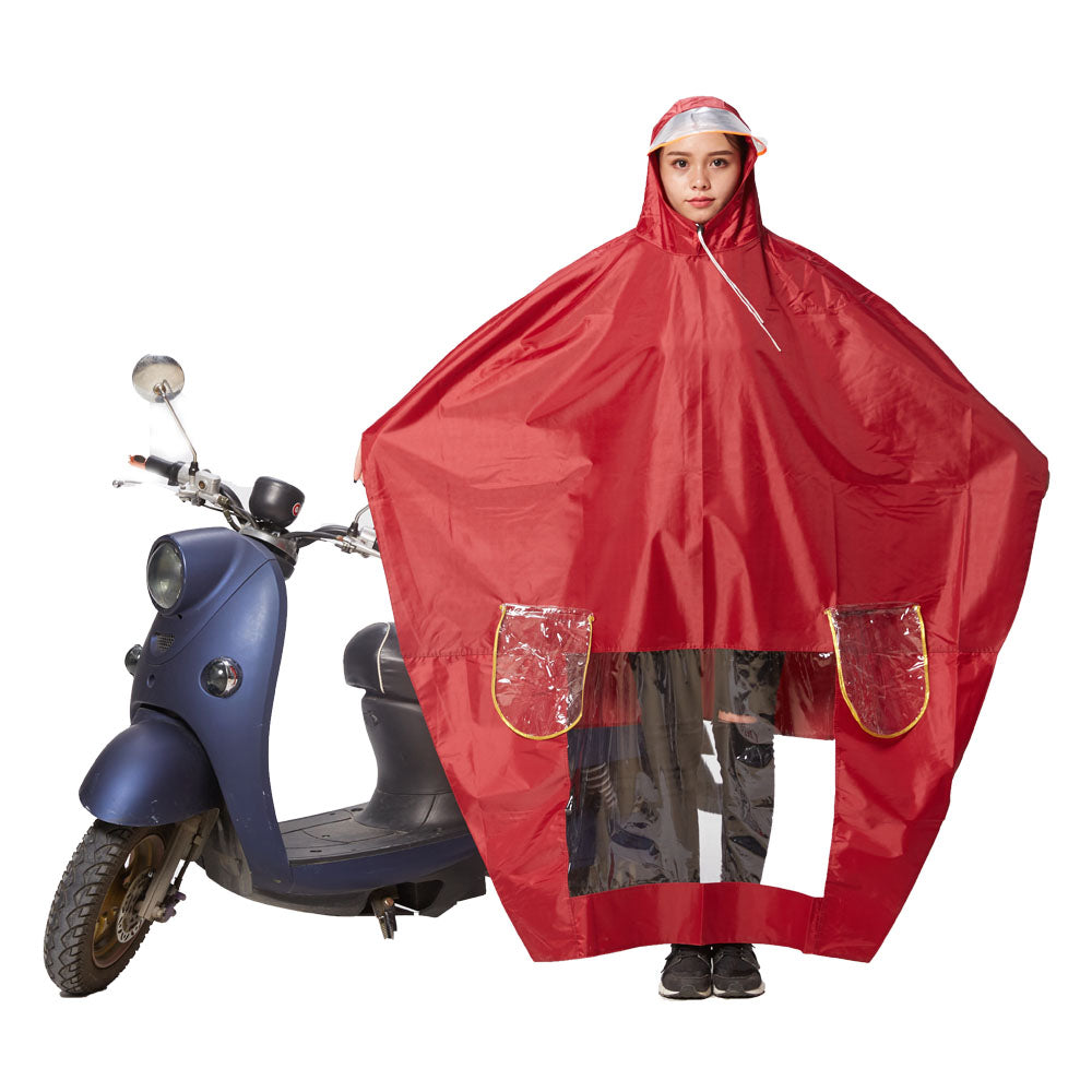 Single Oxford transparent large brim rain poncho