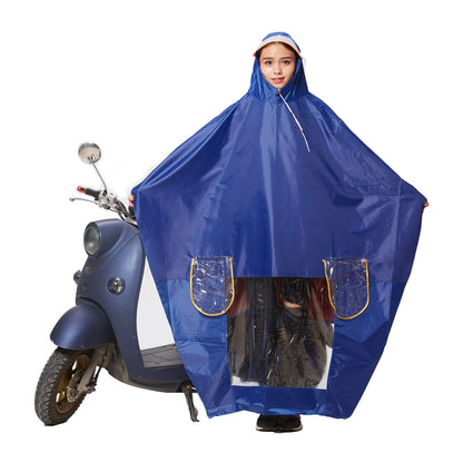 Single Oxford transparent large brim rain poncho